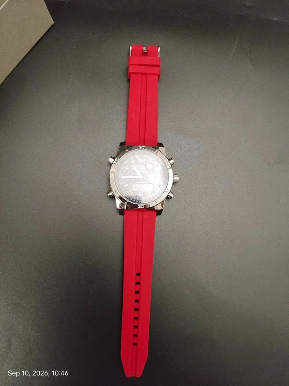 NWOB Kenneth Cole Reaction Men's Analog Digital Watch Silicone Strap